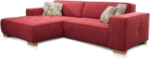 Cavadore Ecksofa "Zappo" mit Federkern und XXL Longchair / XXL Sofa L-Form mit tiefen Sitzflächen / Modernes Design / 293 x 78 x 172 cm / Rot