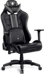 Diablo X-Ray Gaming Stuhl Bürostuhl Gamer Chair Schreibtischstuhl 4D Armlehnen Ergonomisches Design Kunstleder Perforation Wippfunktion Schwarz-Grau King (XL)