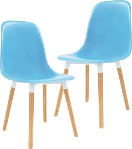 vidaXL Esszimmerstühle 2 Stk. Blau Kunststoff [248244]