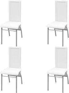vidaXL Esszimmerstühle 4 Stk. Weiß Kunstleder [242921]