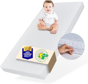 Kids Collective Babymatratze 70x140 cm mit waschbarem Bezug | 10 cm hoch hochwertige Kaltschaum-Matratze für Babybett Gitterbett | Made in EU