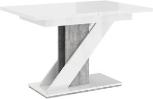 Mirjan24 Tisch Malzik, weiß Hochglanz / beton