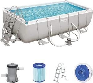 Bestway Frame Pool mit Filterpumpe Leiter Swimmingpool Set 404x201x100cm