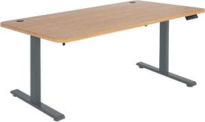 Schreibtisch HWC-D40, Computertisch, elektrisch höhenverstellbar 160x80cm 53kg ~ braun Struktur, anthrazit-grau