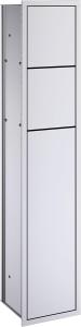 Emco ASIS 150 Unterputz-Schrankmodul für das Gäste-WC, Badezimmerschrank als Toilettenpapierhalter & Klobürstenhalter mit extra Fach, Hochschrank mit Push to Open-Funktion, Silber