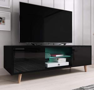 TV-Lowboard Norway-1 Hochglanz schwarz 140 cm