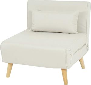 Schlafsessel HWC-D35, Schlafsofa Funktionssessel Klappsessel Relaxsessel Jugendsessel Sessel, Stoff/Textil ~ creme-beige