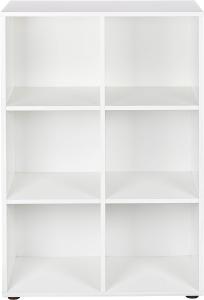 Inter Link - Bücherschrank - Bücherregal - mit 6 Fächern - Standregal - Würfelregal - Wohnzimmer - Arbeitszimmer - Schlafzimmer - Masse in cm T: 33 x B: 70,2 x H: 110 - Nuoro 6 - Weiß