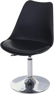 Drehstuhl Malmö T501, Stuhl Küchenstuhl, höhenverstellbar, Kunstleder ~ schwarz, Chromfuß