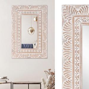 Wandspiegel mit Massivholzrahmen 60x90 cm aus Mangoholz WOMO-Design