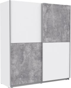 Forte 'Winner' Schwebetürenschrank, beton/weiß, 170 x 191 cm
