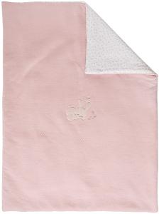 Nattou Kleine Kuscheldecke für Babys aus Baumwolle und Polyester, Kaninchen Pomme, Ca. 100 x 75 cm, Alice und Pomme, Rosa/Weiß