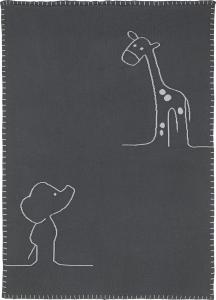 Nattou Strickdecke aus 100 % Baumwolle (Strick), Zum Wenden, 100 x 75 cm, Luna und Axel, Grün