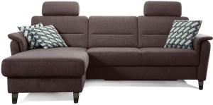 Cavadore Schlafsofa Palera mit Federkern / L-Form Sofa mit Schlaffunktion / 244 x 89 x 164 / Stoff Braun