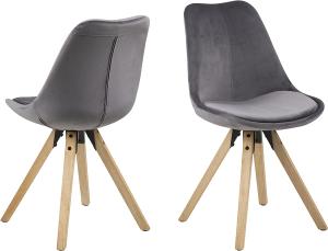 AC Design Furniture 'DIMA' Stuhl, Gestell Eiche massiv / Bezug Dunkelgrau Natur