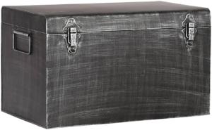 Label51 Metall Aufbewahrungsbox mit Klappdeckel Medium Schwarz 40 x 20 x 25 cm