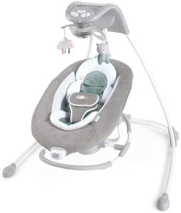 Ingenuity Pemberton 2 in 1 tragbare Babyschaukel und -wippe mit Lichtern, Vibrationen, Melodien, Lautstärkeregler, Smartphonefunktion und USB Anschluss