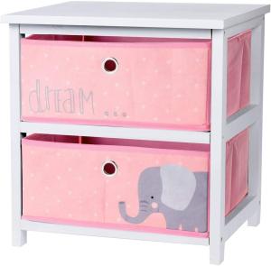Home Styling Collection Kinderkommode, Rosa, mit 2 Fächern
