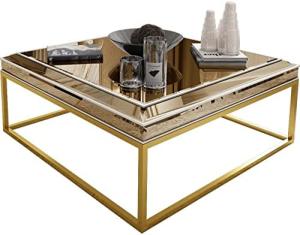 Monaco Designer-Couchtisch Wohnzimmertisch Sofatisch Beistelltisch Kleintisch mit Spiegelplatte