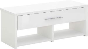MAJA Möbel Check Sitzbank, Holzwerkstoff, ICY-weiß-Weiß Hochglanz, 104,6 x 41,5 x 40,2 cm