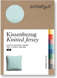 Schlafgut Knitted Jersey Bettwäsche | Kissenbezug einzeln 40x40 cm | petrol-light