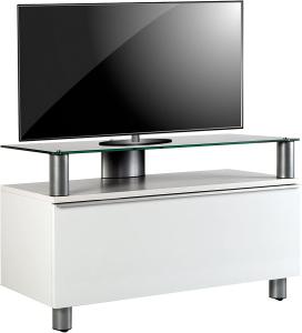 VCM Premium TV Möbel Clano (BHT 95x55x40 cm) BHT 95x55x40 cm weißlack/schwarzglas