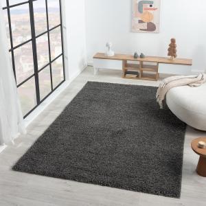 VIMODA Prime Shaggy Teppich Farbe Anthrazit Hochflor Langflor Teppiche Modern, Maße:160x220 cm
