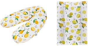 Rotho Babydesign Stillkissen-Set Multi, 190 x 35 cm, Inkl. Keilwickelauflage, 70 x 50 cm, ab 0 Monate, Lemon Chill