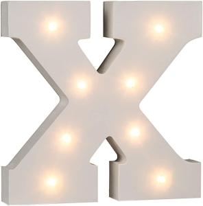 Beleuchteter Holz-Buchstabe X, mit 8 LED