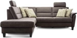Cavadore Schlafsofa Palera mit Federkern / L-Form Sofa mit Schlaffunktion / 236 x 89 x 212 / Büffellederoptik Braun