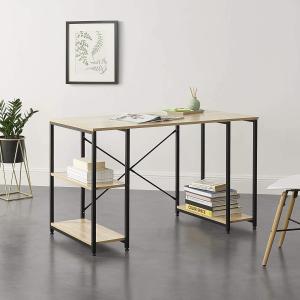'Aarhus' Schreibtisch mit Regal, Eiche/Schwarz, 75 x 60 x 120 cm
