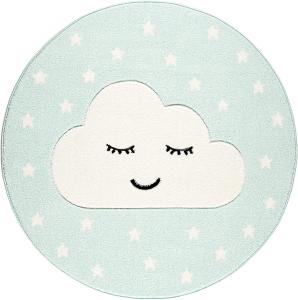 LIVONE Spiel- und Kinderteppich Kids Love Rugs Smiley Cloud, mint/weiss, 160 cm