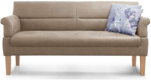 Cavadore 3-Sitzer Sofa Kira mit Federkern / Sitzbank für Küche, Esszimmer / Inkl. Armteilfunktion / 189 x 94 x 81 / Lederoptik beige