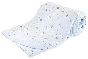 Soft Touch Babydecke Sterne und Mond 75 x 100 cm blau