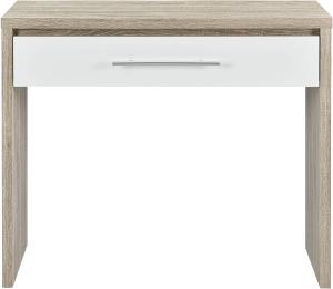Schreibtisch 90x39x77 cm mit Schublade Eiche/Weiß Hochglanz