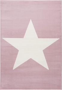 Livone Kinderteppich 160x230 cm Spielteppich Kinderzimmer SHOOTINGSTAR rosa/weiß Stern
