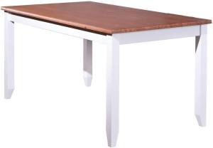 Landhaus Esstisch Wright Massivholz Küchentisch Wohnzimmer Holz Tisch weiss braun