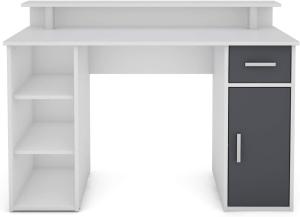Homexperts Schreibtisch, Weiß-Anthrazit, 120x88x55 (BxHxT)