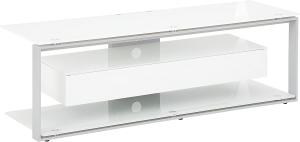 Maja TV-Rack 5202 mit 1 Klappe Push-to-open Metall platingrau - Weißglas