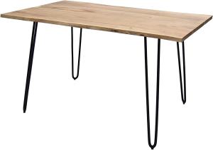 Baumtisch Kant mit Hairpin - Füße 140 x 80 cm