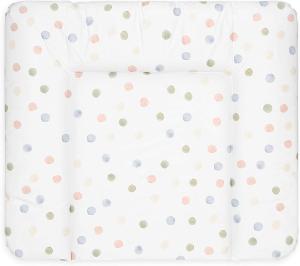 Bonky Wickelauflage weiche Wickelunterlage Baby Wickeltischauflage Abwaschbar - farbige Punkte - 70 x 85 cm