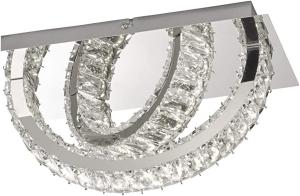 LED Wandleuchte, Deckenlampe, chrom, Kristalle, L 18 cm
