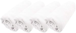 Domiva Spannbettlaken, gekämmte Baumwolle, Weiß, 4 Stück