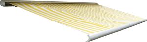 Elektrische Kassettenmarkise T122, Markise Vollkassette 4x3m ~ Polyester Gelb/Weiß