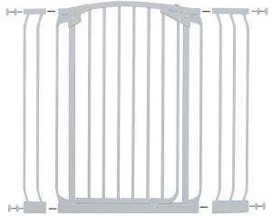 Dreambaby G2183(BB) Chelsea extra hohes Treppenschutzgitter / Türschutzgitter-Set selbstschließend - 1 Gitter + 2 Verlängerungen (71-107cm) weiß