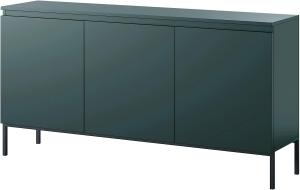 Selsey Bemmi Sideboard Kommode 3-türig, Dunkelgrün mit Metallbeinen, 150 cm