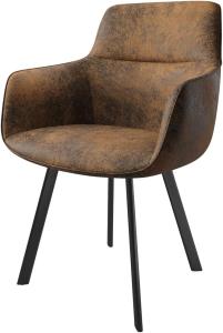 Stuhl Pejo-Flex 4-Fuß oval Schwarz Vintage Braun