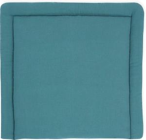 KraftKids Wickelauflage in Musselin nilblau, Wickelunterlage 85x75 cm (BxT), Wickelkissen