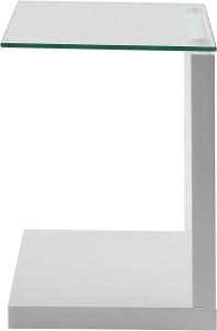 Beistelltisch TUPIT, Glas/ Weiß Hochglanz, ca. 40 cm