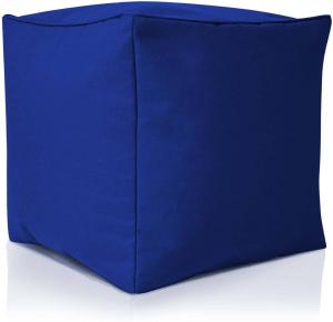 Green Bean© Sitzsack-Hocker "Cube" 40x40x40cm mit EPS-Perlen Füllung - Fußhocker Sitz-Pouf für Sitzsäcke - Sitzhocker Blau